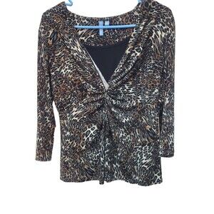 B-Slim Animal Print Blouse Size L